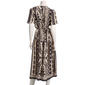 Womens Figueroa & Flower Short Sleeve Leaf V-Neck Midi Dress - image 2