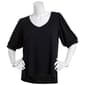 Womens New York Laundry Multi Rib Elbow Puff Sleeve Blouse - image 1