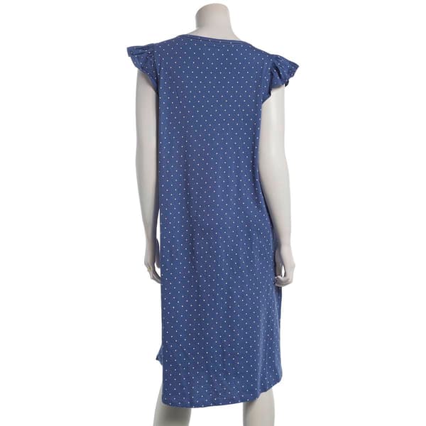 Womens Poppy & Clay Dotted Flutter Sleeve Nightgown