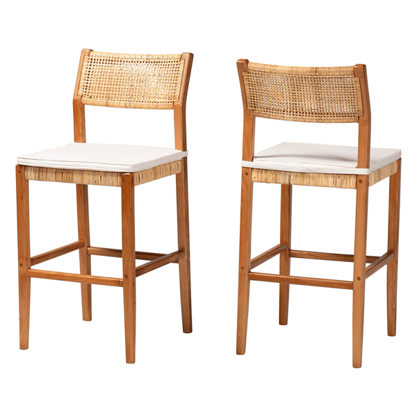 bali & pari Chatura Mahogany Wood 2pc. Bar Stool Set - image 