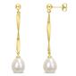 Gemstone Classics&#40;tm&#41;  Freshwater Pearl Yellow Silver Drop Earrings - image 1