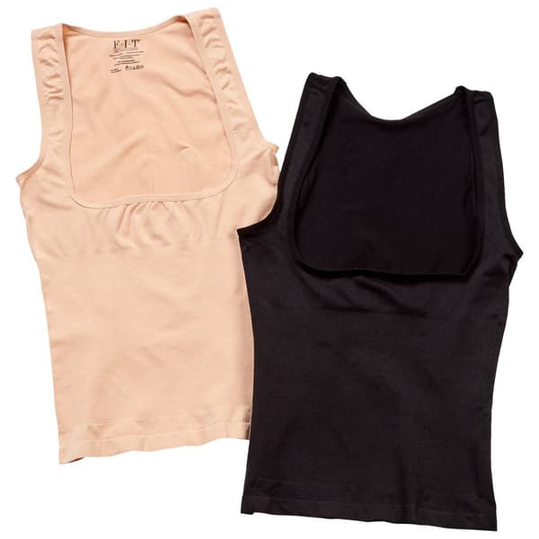 Womens FIT Shapewear 2pk. Rib Open Bust Shaping Cami 367558H2-BN - image 