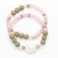 Rose Quartz & Ivory Lava 2pc. Stretch Bracelet Set - image 1