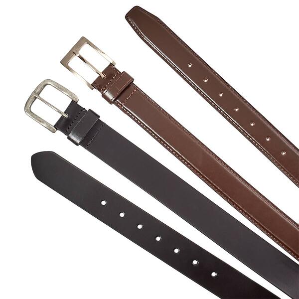 Mens Caribbean Joe 2pk. Belts - Brown/Black - image 