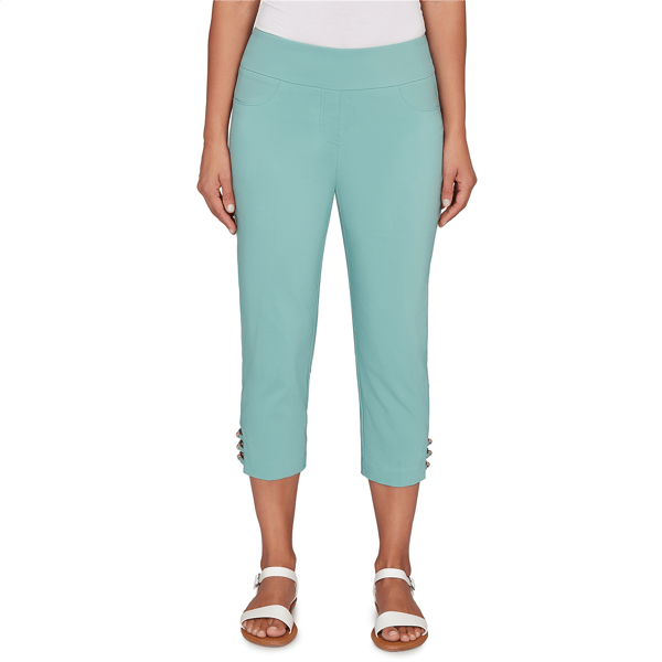 Womens Heart''s of Palm Fresh Start Solid Tech Stretch Capri Pant - image 