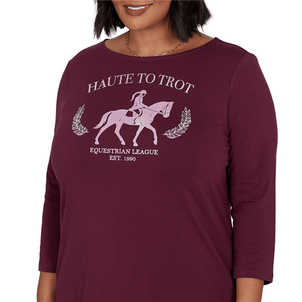Plus Size Ruby Rd. Must Haves II Haute Trot Equestrian Tee