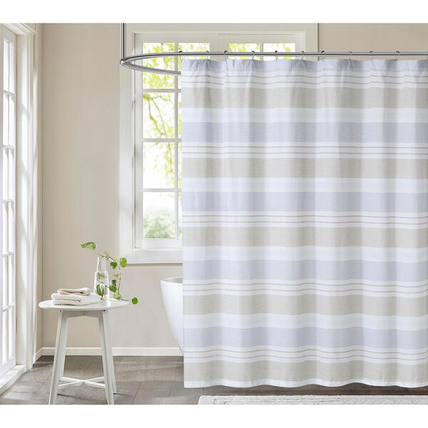 Cottage Classics Spa Stripe Shower Curtain - image 