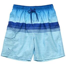 Young Mens Surf Zone Blue Stripes Swim Trunks