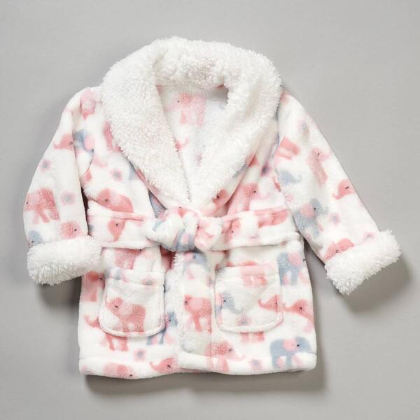 Baby Girl Little Celebrity&#40;tm&#41; Elephant Plush Bath Robe - image 