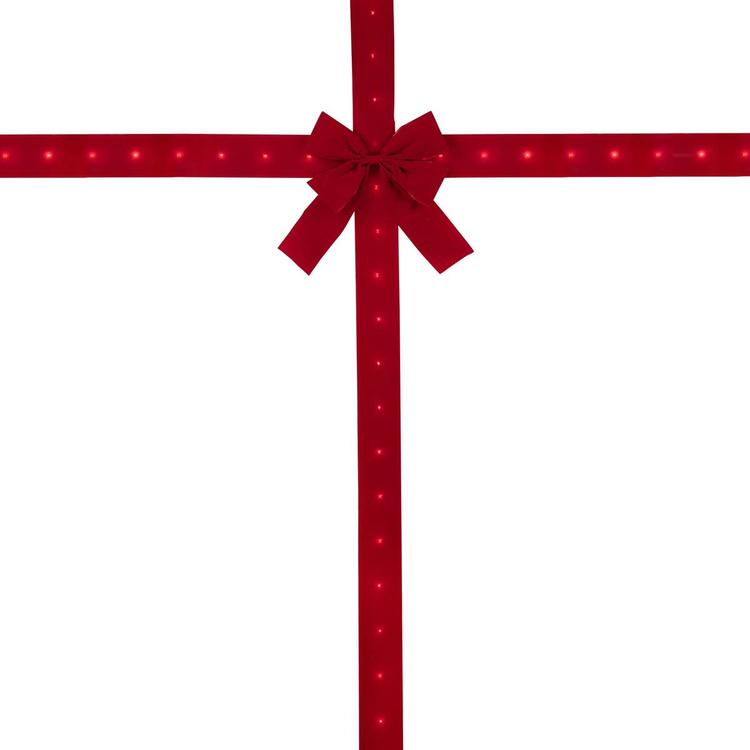 Northlight Seasonal Pre-Lit Red Velvet Christmas Door Bow