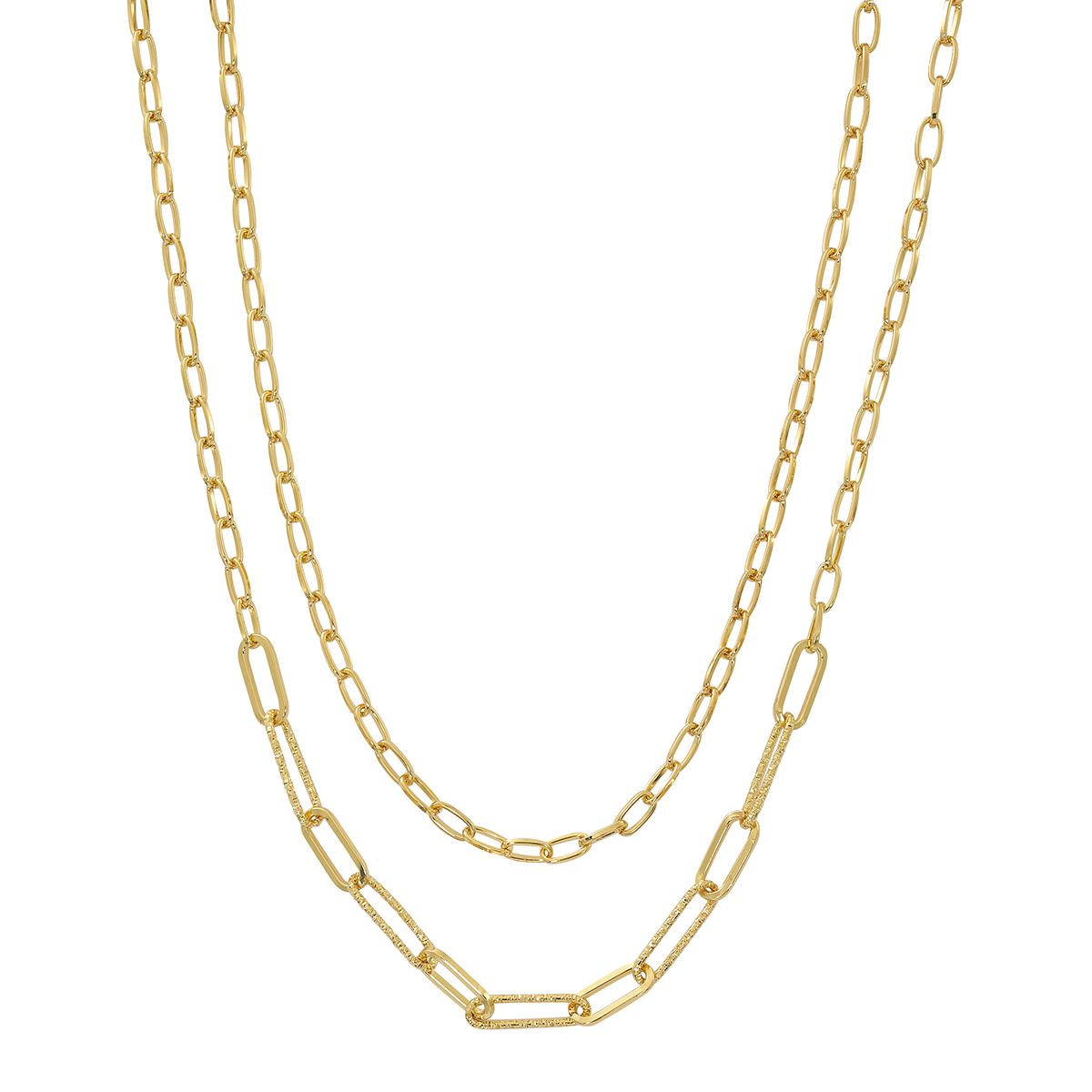 Design Collection Gold Plated 2-Row Textured Paper Clip...