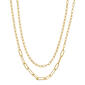 Design Collection Gold Plated 2-Row Textured Paper Clip Necklace - image 1