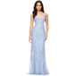 Juniors Blondie Nites Sequin Corset Mesh Godet Sheath Dress - image 1