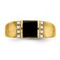 Mens Pure Fire 14kt. Yellow Gold Square Onyx Ring - image 4