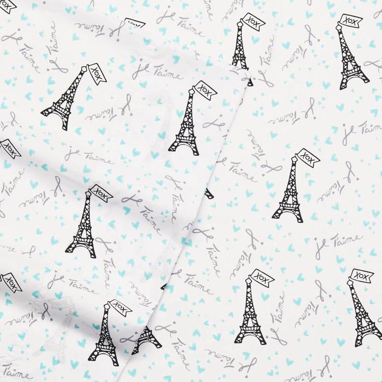 Betsey Johnson Je Taime Paris Microfiber Sheet Set