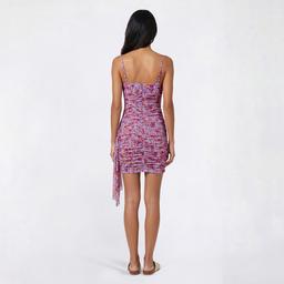 Juniors Jump Mesh Side Ruched Slip Dress