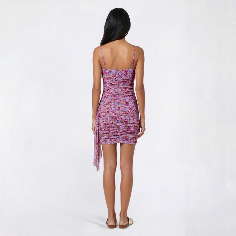 Juniors Jump Mesh Side Ruched Slip Dress