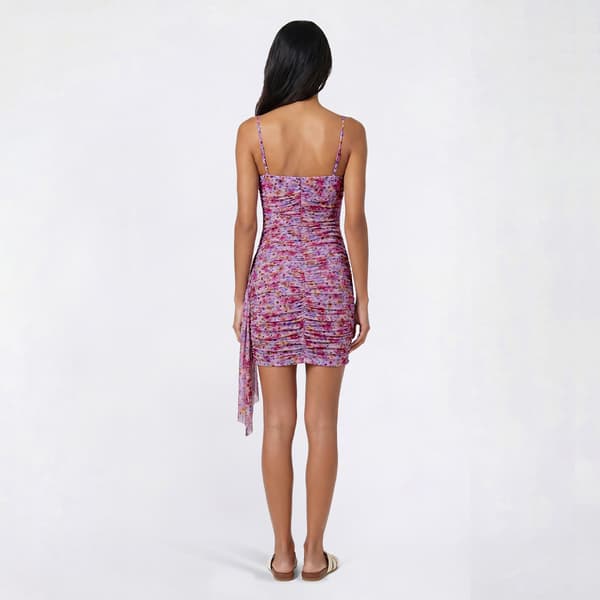 Juniors Jump Mesh Side Ruched Slip Dress