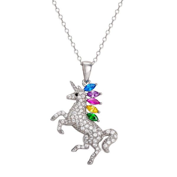 Crystal Unicorn Pendant Necklace - image 