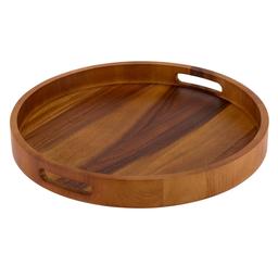 Kalmar Home Acacia Wood Round Serving and Charcuterie Tray