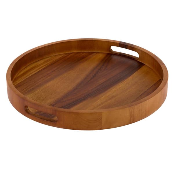 Kalmar Home Acacia Wood Round Serving and Charcuterie Tray - image 