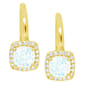 Gianni Argento Lab Opal Cushion Leverback Earrings - image 1