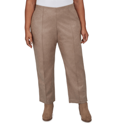 Plus Size Ruby Rd. Mythical Front Seam Suede Ponte Pull On Pants