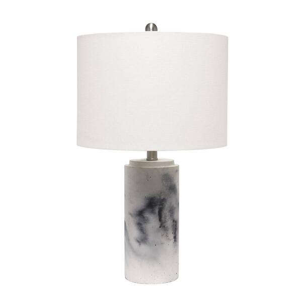 Lalia Home Marbleized Table Lamp w/White Fabric Shade - image 