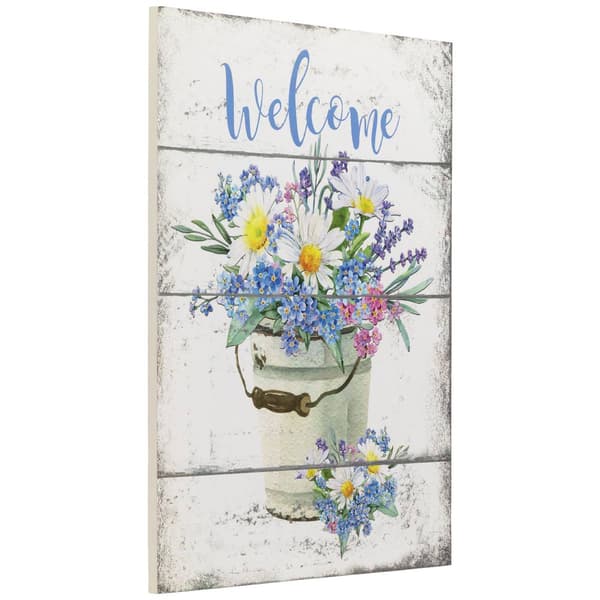 Northlight Seasonal Spring Floral Welcome Wall Sign
