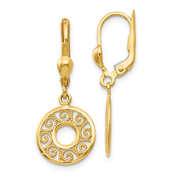 Gold Classics&#40;tm&#41; 14kt. Gold Filigree Dangle Earrings - image 