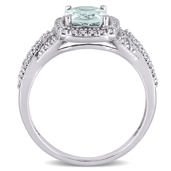 Gemstones Classics&#8482; 10kt. White Gold Aquamarine Infinity Ring