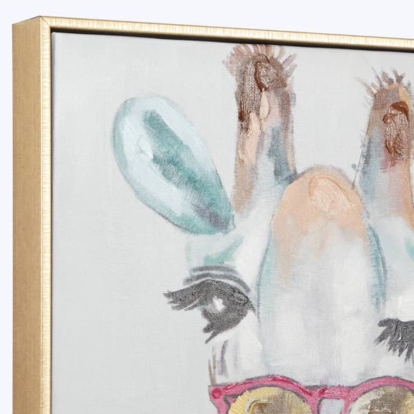 9th & Pike® Multi-Colored Eclectic Giraffe Canvas Wall Art