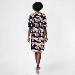 Womens Casual Time Short Sleeve Floral Poly Nightgown
