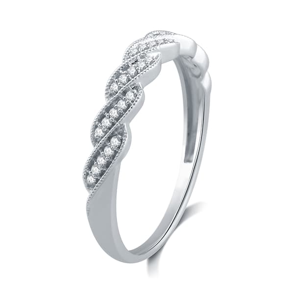 Endless Affection&#8482; 1/10ctw. Diamond Sterling Silver Braid Ring