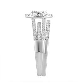 Nova Star&#174; Sterling Silver Lab Grown Diamond Bridal Ring Set