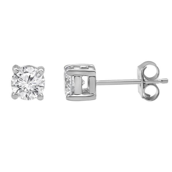 Nova Star(R) White Gold Lab Grown Diamond Solitaire Stud Earrings