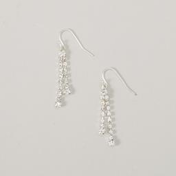 Rosa Rhinestones Rows of Rhinestone Dangle Earrings