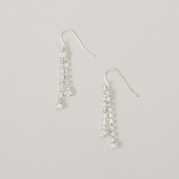 Rosa Rhinestones Rows of Rhinestone Dangle Earrings - image 
