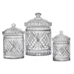 Godinger Dublin Crystal Canisters - Set of 3
