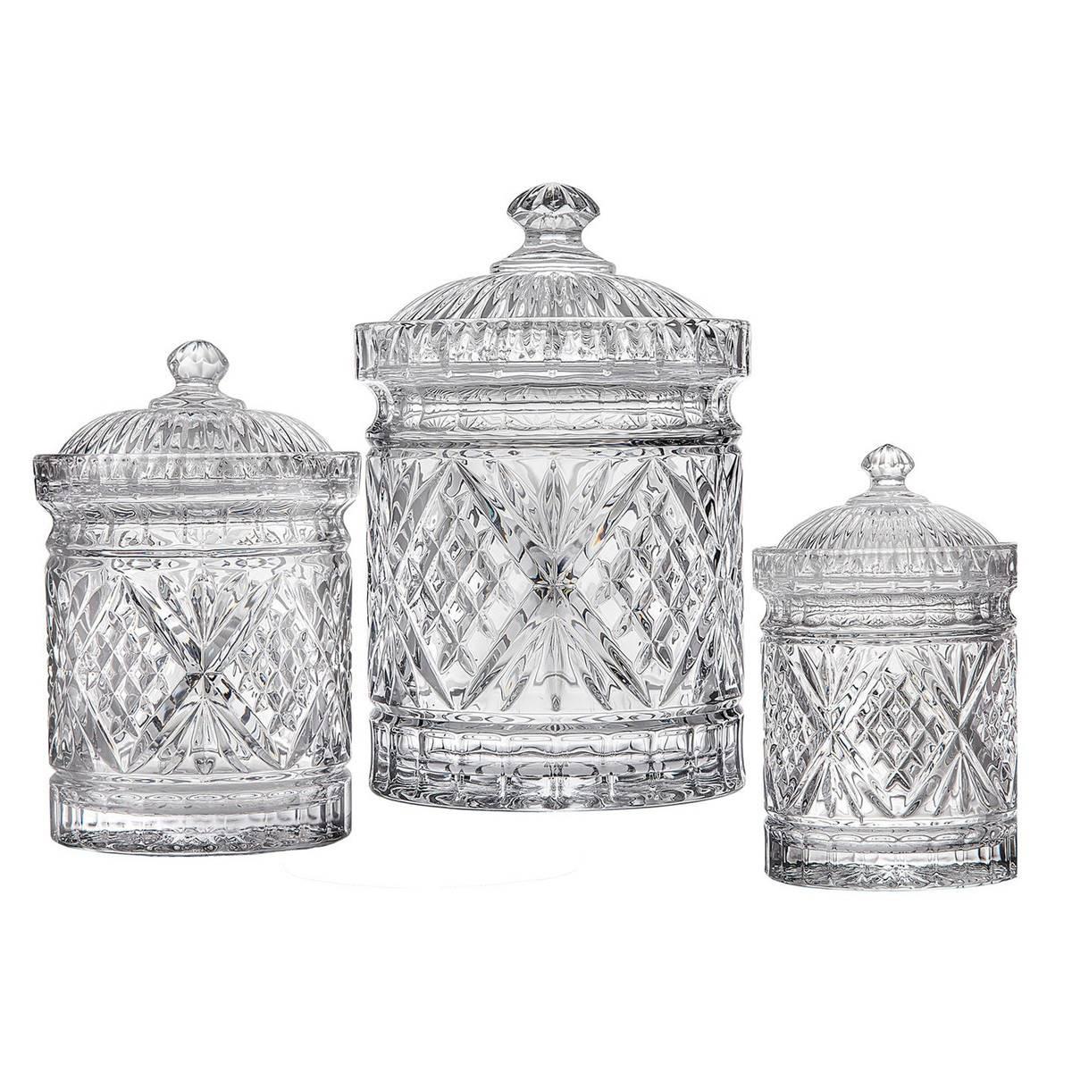 Godinger Dublin Crystal Canisters - Set of 3