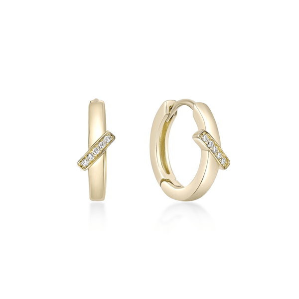 Brilliant Grown 18kt. Gold-Plated Lab-Grown Diamond Hoop Earrings