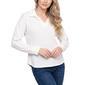 Womens NY Collection Long Sleeve Spread Collar Solid Sweater - image 1