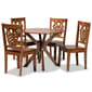 Baxton Studio Liese Walnut Brown Finished Wood 5pc. Dining Set - image 1