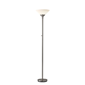 HomeRoots 73 Silver Torchiere Floor Lamp With White Acrylic Con - image 1