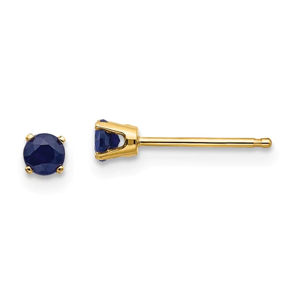 Gemstone Classics&#40;tm&#41; Yellow Gold 3mm. Sapphire Stud Earrings - image 