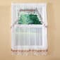 Vintage Embroidered Macrame Trim Valance - 58x14 - image 1