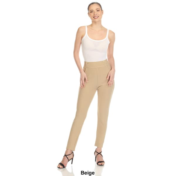 Plus Size White Mark Pull On Scuba Pants