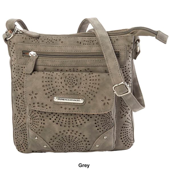 Stone Mountain Nubuck Perforated Vinyl Flap Crossbody