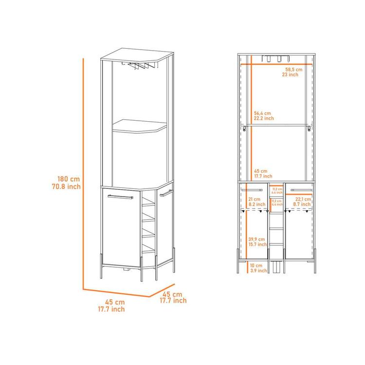 FM FURNITURE Reese Macadamia Corner Bar Cabinet