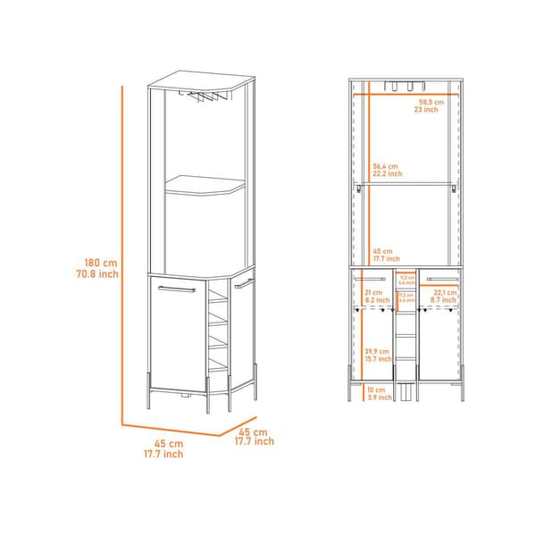 FM FURNITURE Reese Macadamia Corner Bar Cabinet